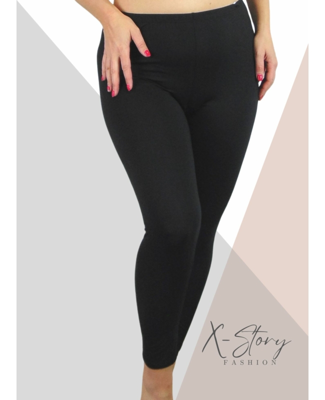 Plus size méretű pamut leggings (fekete)