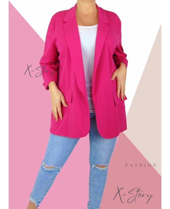 Nagyméretű , nyitott blézer (pink)