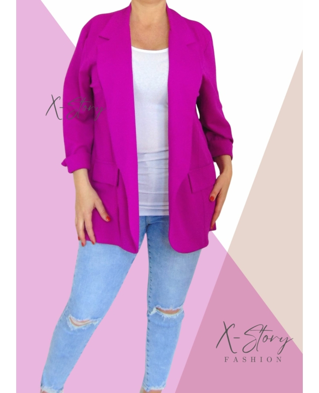 Nagyméretű , nyitott blézer(lila)