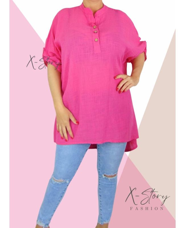 Pamutgéz anyagú, bő fazonú tunika(pink)