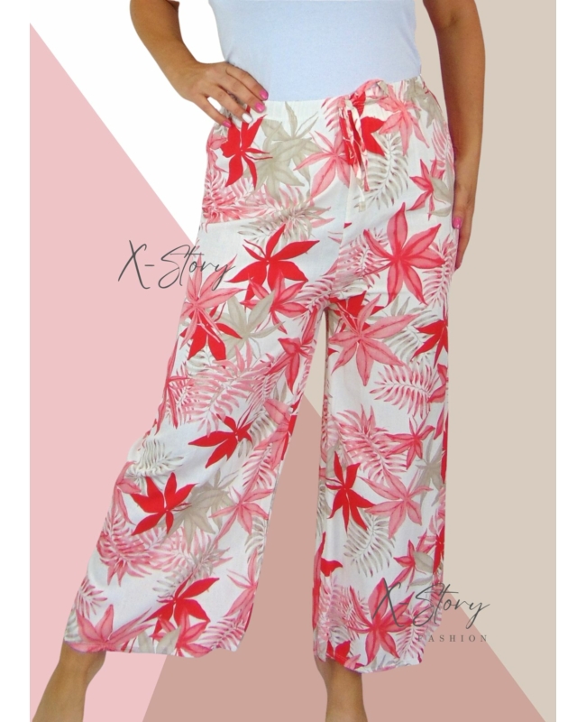 Gumisderekú mintás nadrág (piros)