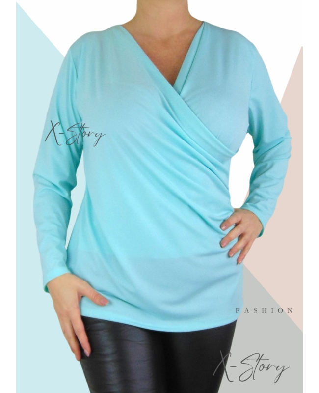 Átlapolt , rugalmas felső (menta)