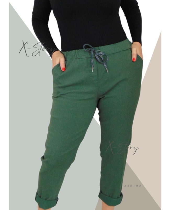 Nagyméretű, gumisderekú , sztreccsnadrág (khaki)