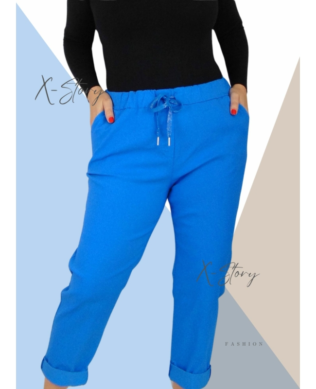 Nagyméretű, gumisderekú , sztreccsnadrág (királykék)