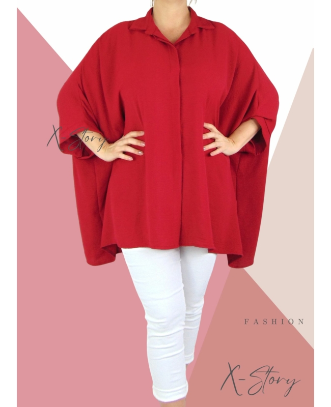 Extra bő fazonú, muszlin blúz (bordó)