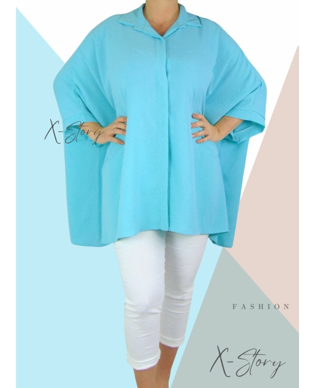 Extra bő fazonú, muszlin blúz (menta)