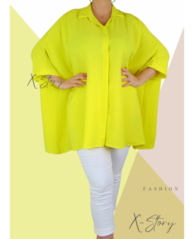 Extra bő fazonú, muszlin blúz (sárga)