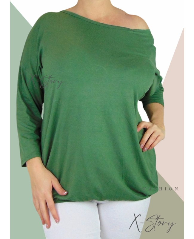 Gumis aljú felső (khaki)