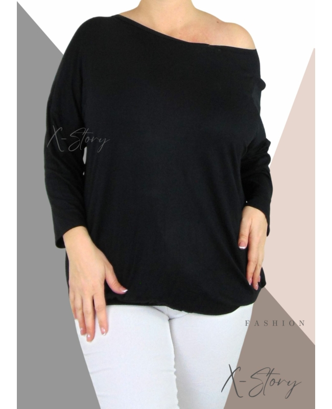 Gumis aljú felső (fekete)