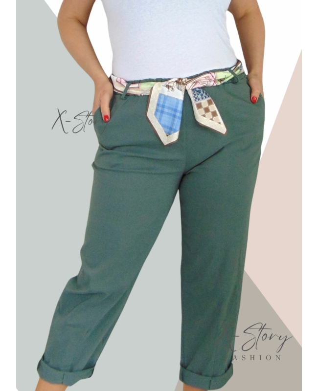 Nagyméretű, sztreccsvászon nadrág (khaki)