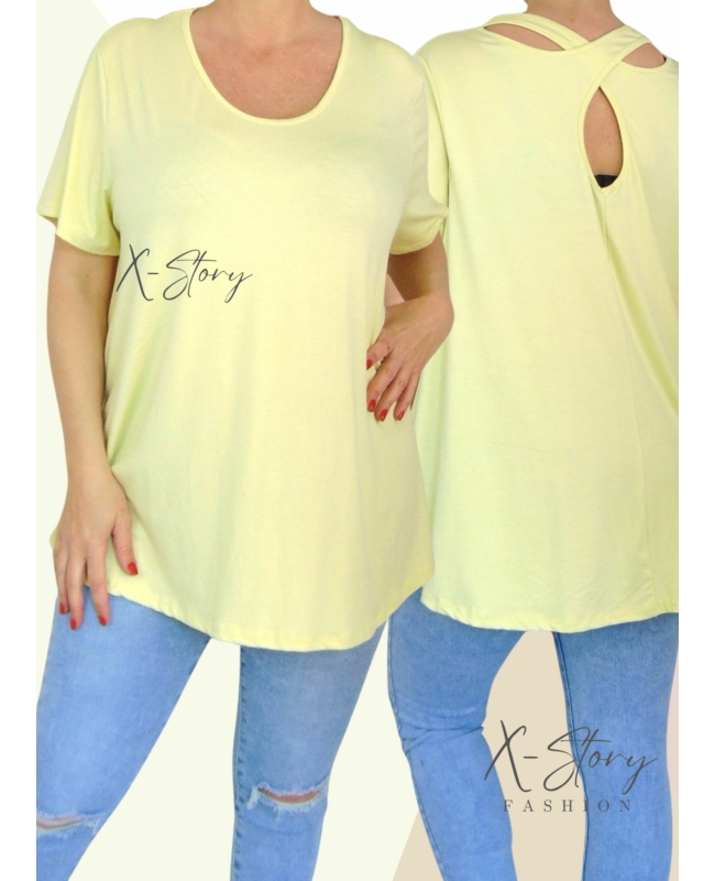 Hátán pántos , laza fazonú felső (sárga)