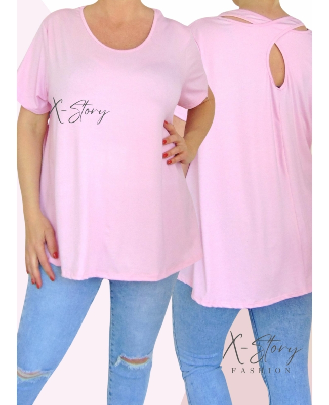 Hátán pántos , laza fazonú felső (babrózsaszín)