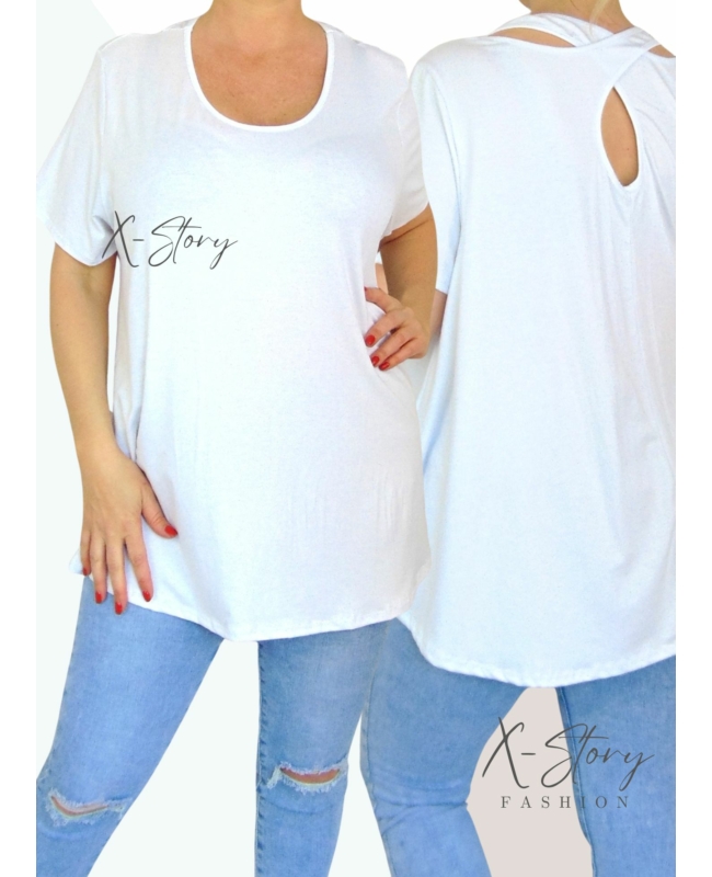 Hátán pántos , laza fazonú felső (fehér)