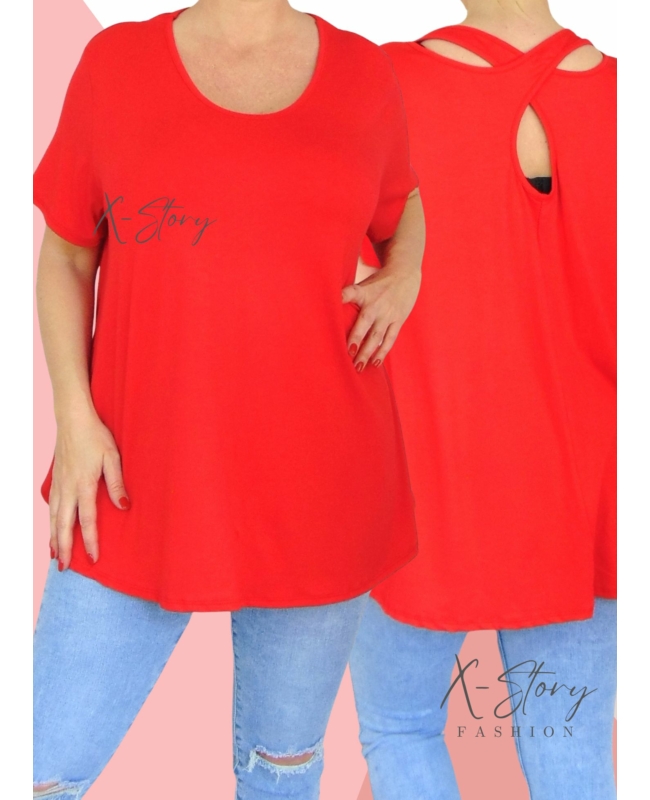 Hátán pántos , laza fazonú felső (piros)