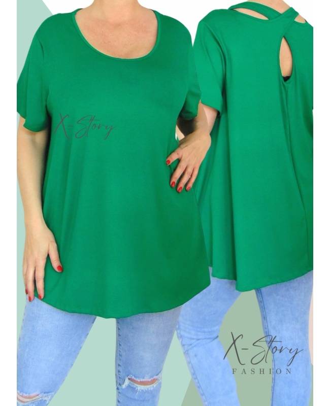 Hátán pántos , laza fazonú felső (fűzöld)