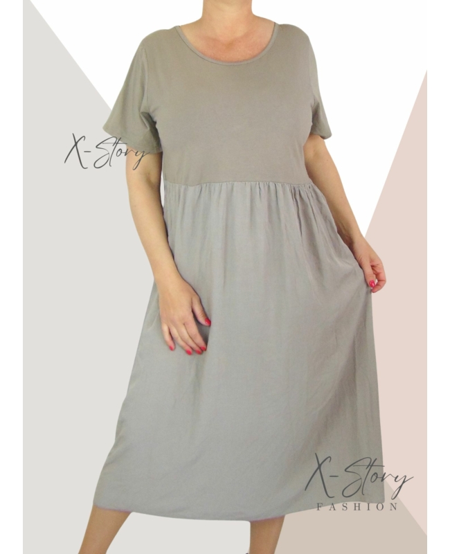 Nagyméretű hosszú ruha (bézs)