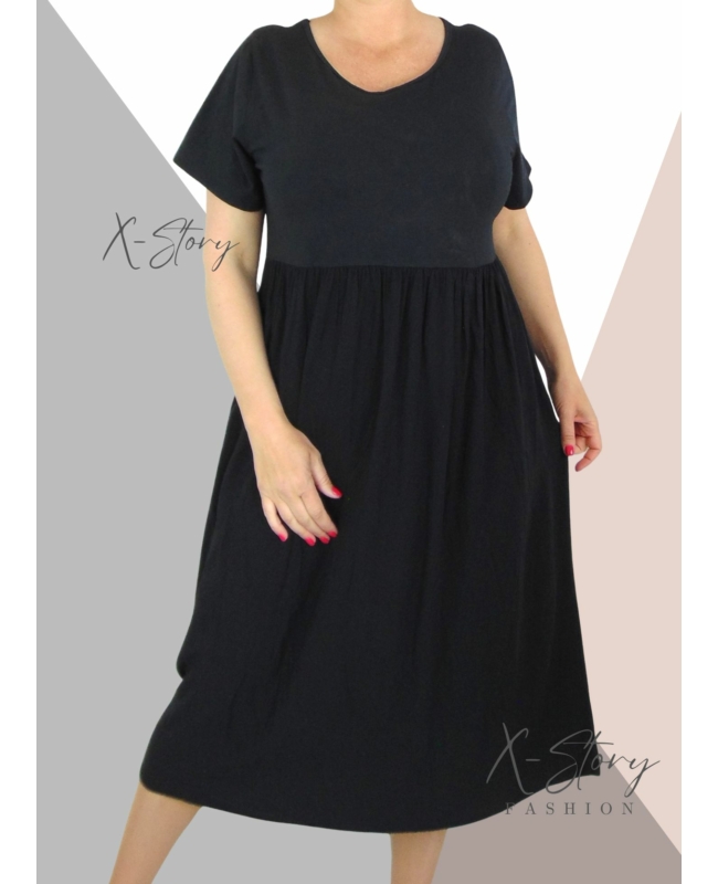 Nagyméretű hosszú ruha (fekete)