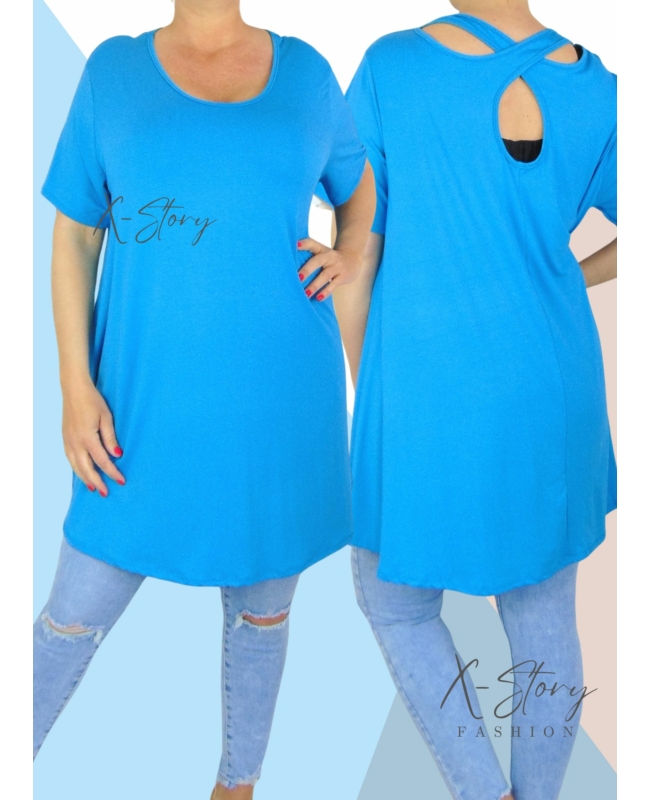 Hátán pántos , "A" vonalú tunika (babakék)