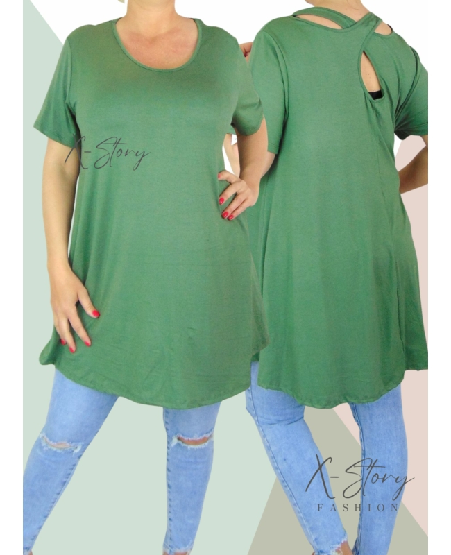 Hátán pántos , "A" vonalú tunika (khaki)