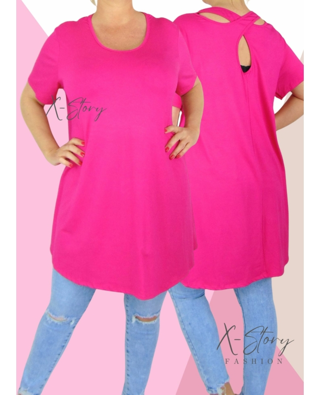 Hátán pántos , "A" vonalú tunika (pink)