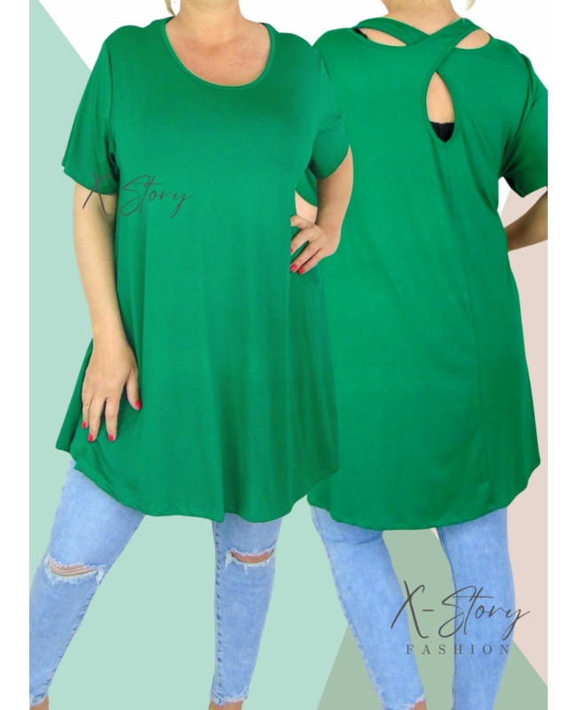 Hátán pántos , "A" vonalú tunika (fűzöld)