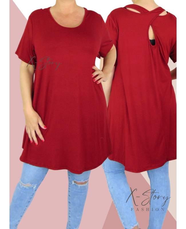 Hátán pántos , "A" vonalú tunika (bordó)