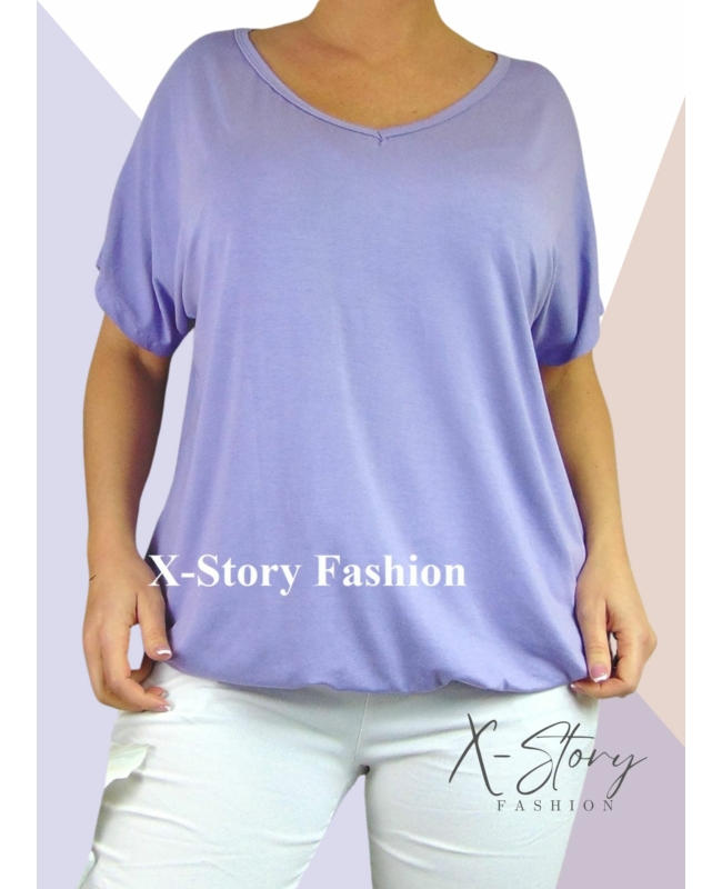 Gumis aljú, "V" dekoltált felső (lila)