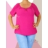 Kép 1/2 - Gumis aljú muszlin blúz (pink)