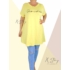 Kép 2/2 - "A" vonalú, mellnél feliratos pamut felső/tunika (sárga
