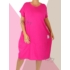 Kép 2/3 - Pamut, zsebes, hagymafazonú tunika/ruha (pink)