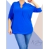 Kép 2/2 - Hidegselyem anyagú, ingfazonú felső (királykék)