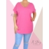 Kép 1/3 - Hátul hosszított, kerekített aljú pamut póló (babarózsaszín)