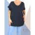 Kép 1/3 - Hátul hosszított, kerekített aljú pamut póló (sötétkék)