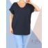 Kép 2/3 - Hátul hosszított, kerekített aljú pamut póló (sötétkék)