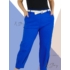 Kép 1/2 - Nagyméretű, húzott aljú sztreccsvászon nadrág , fonott övvel (királykék)