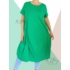 Kép 2/2 - Extra bő fazonú, elöl csavart pamut ruha(fűzöld)