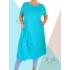 Kép 1/2 - Extra bő fazonú, elöl csavart pamut ruha(türkiz)