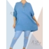 Kép 2/2 - Pamutgéz anyagú, bő fazonú tunika(farmerkék)