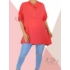 Kép 2/3 - Pamutgéz anyagú, bő fazonú tunika(korall)