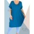 Kép 2/2 - Extra nagyzsebes,hagymafazonú "V" dekoltált pamut ruha (petrol)