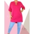 Kép 1/2 - "V" dekoltált, laza fazonú ingtunika (pink)