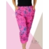 Kép 1/2 - Extra méretű, gumisderekú, virágmintás nadrág (pink)