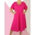 Kép 1/2 - Fodros vállú "A" vonalú ruha (pink)