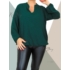 Kép 2/2 - "V" dekoltált , gumis aljú blúz (méregzöld)