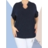 Kép 1/2 - "V" dekoltál, hidegselyem anyagú póló (sötétkék)