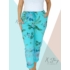Kép 2/2 - Gumisderekú, virágmintás streccsnadrág (NORMÁL NAGYMÉRET) türkiz