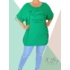 Kép 1/3 - Extra bő fazonú, alul összehúzható pamut tunika (fűzöld)