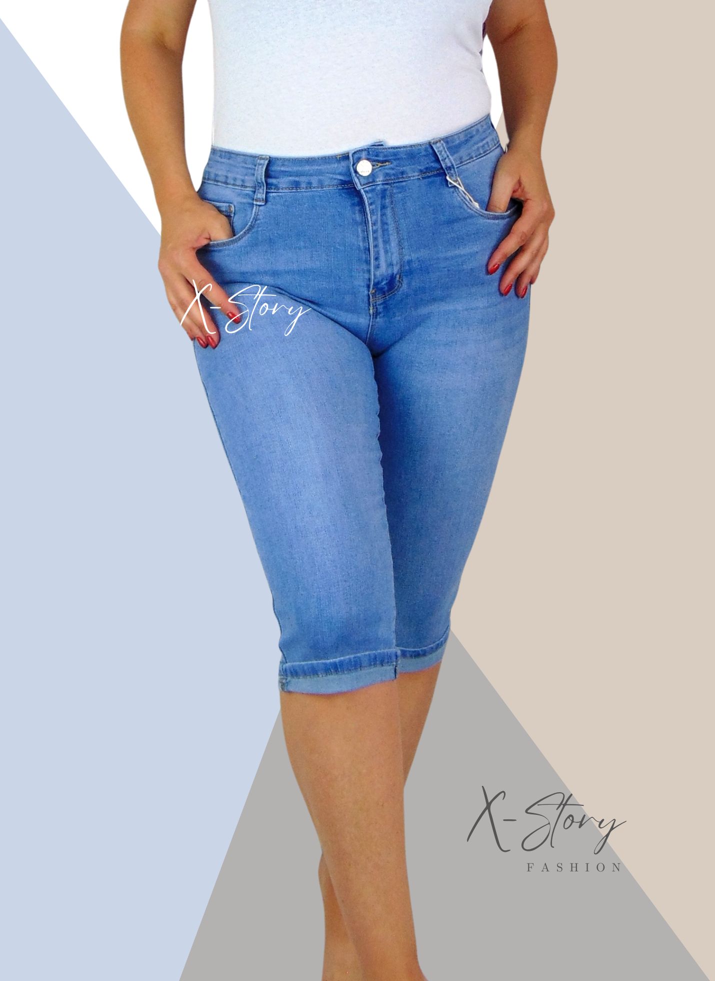Sztreccs farmernadrág (PLUS SIZE méretekben) 
