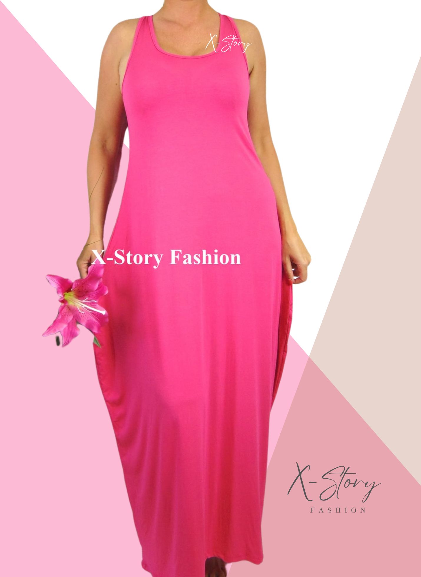 Hagymafazonú maxi ruha (pink)